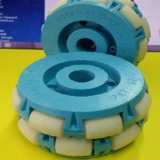 รหัส SWA017 ล้อโอมนิ แบบ 2 ชั้น>>100mm double plastic plate omni-wheel with central bearing>> คลิกดูรายละเอียด