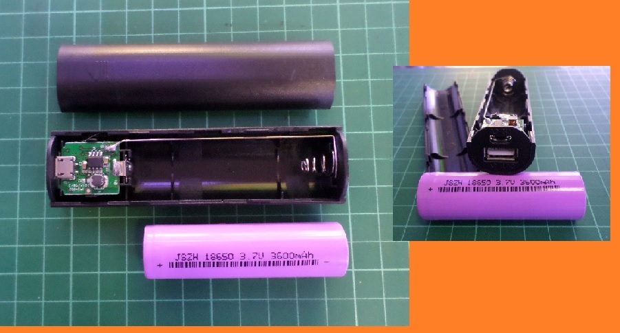 รหัส SAA064 ที่ชาร์จถ่าน หัวเสียบ USB สำหรับชาร์จถ่านรุ่น 18560 3.7v  3600mAh